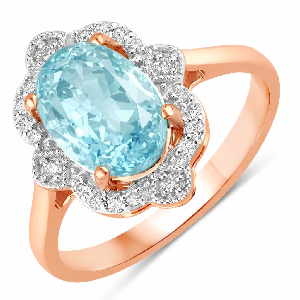 Vintage style classic Oval Cut Diamond Accent Ring