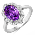 Vintage style classic Oval Cut Diamond Accent Ring