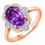 Vintage style classic Oval Cut Diamond Accent Ring
