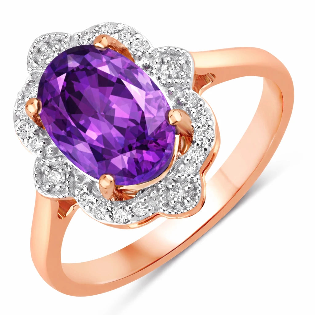 Vintage style classic Oval Cut Diamond Accent Ring
