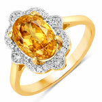 Vintage style classic Oval Cut Diamond Accent Ring