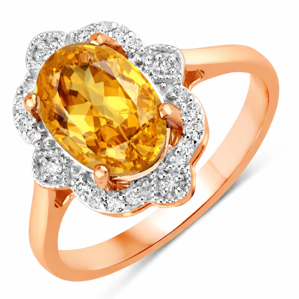 Vintage style classic Oval Cut Diamond Accent Ring