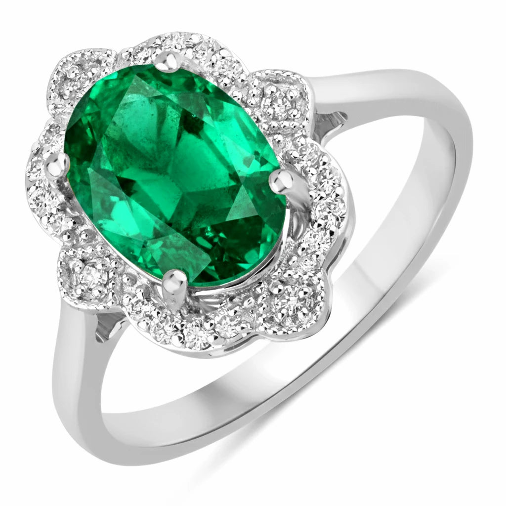 Vintage style classic Oval Cut Diamond Accent Ring