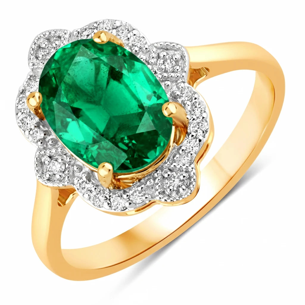 Vintage style classic Oval Cut Diamond Accent Ring