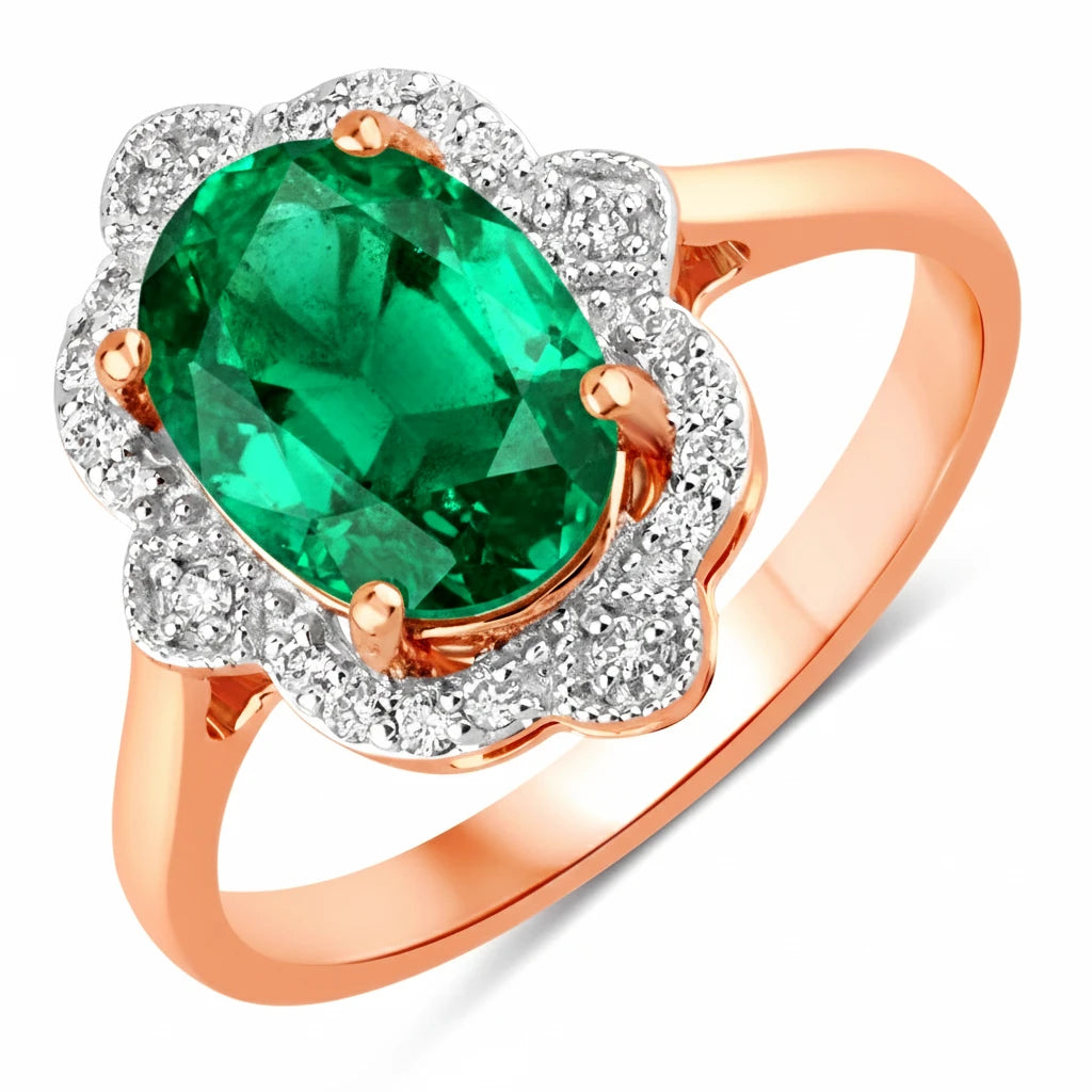 Vintage style classic Oval Cut Diamond Accent Ring