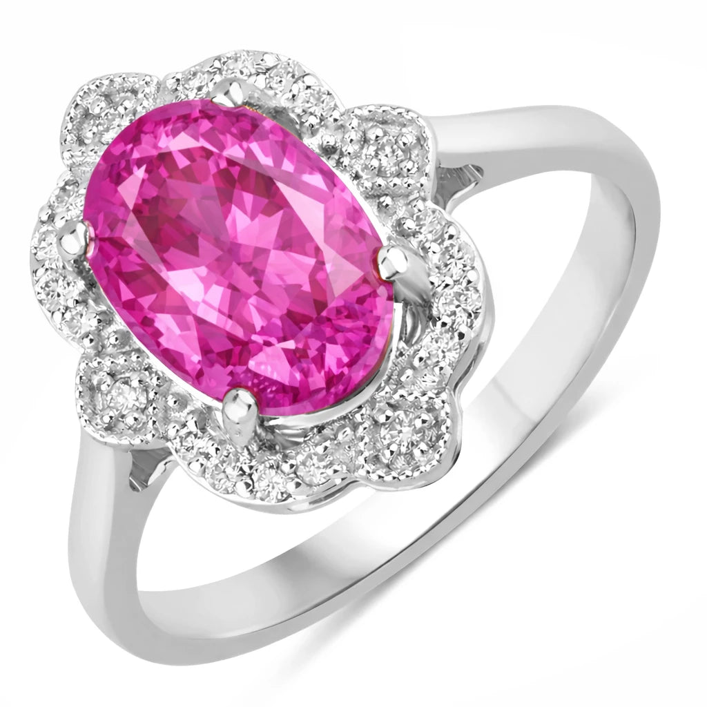 Vintage style classic Oval Cut Diamond Accent Ring