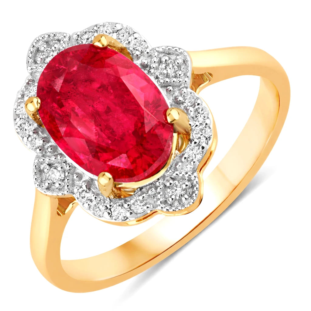 Vintage style classic Oval Cut Diamond Accent Ring