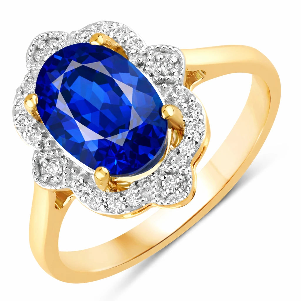 Vintage style classic Oval Cut Diamond Accent Ring