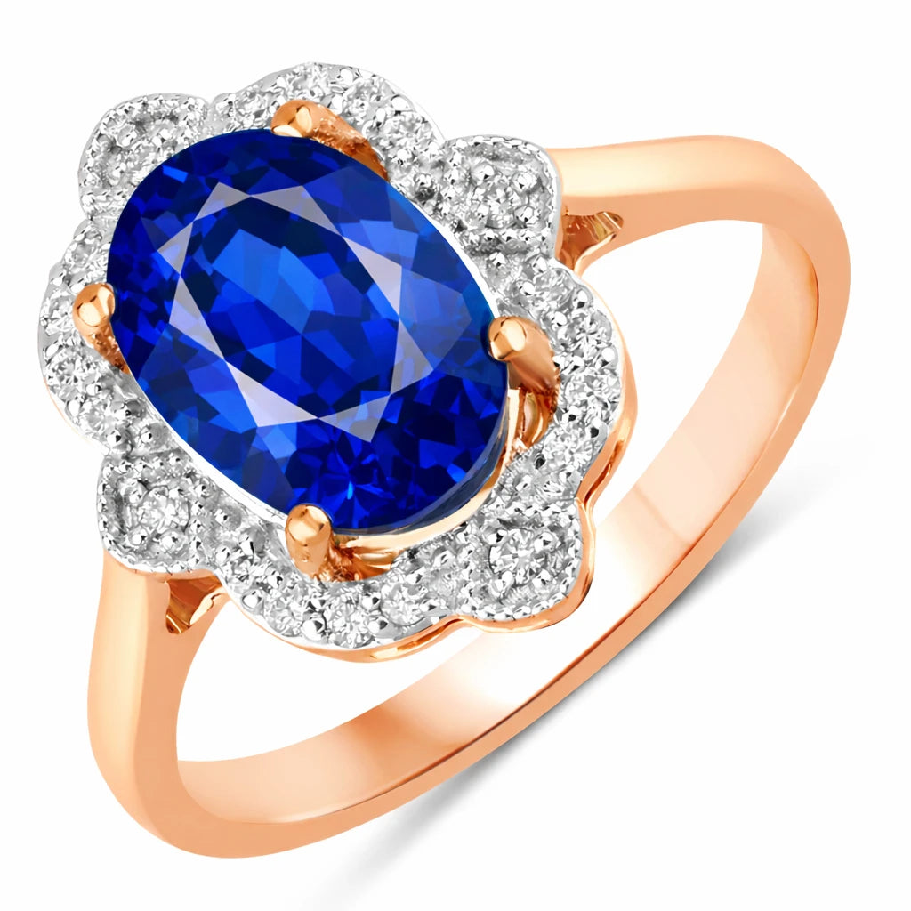 Vintage style classic Oval Cut Diamond Accent Ring