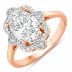 Vintage style classic Oval Cut Diamond Accent Ring