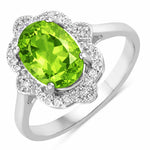 Vintage style classic Oval Cut Diamond Accent Ring