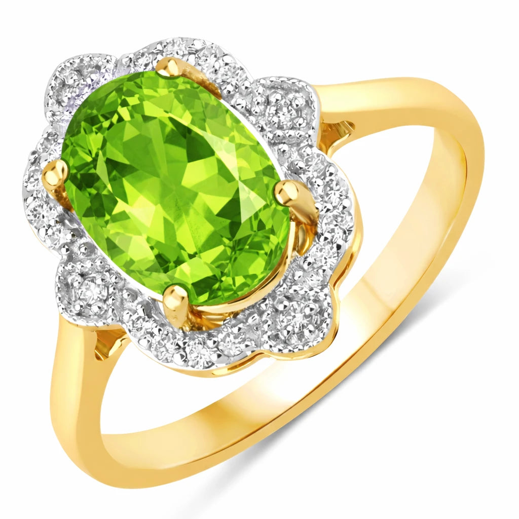 Vintage style classic Oval Cut Diamond Accent Ring