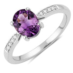 Timeless Modern Oval Cut Diamond Accent Ring
