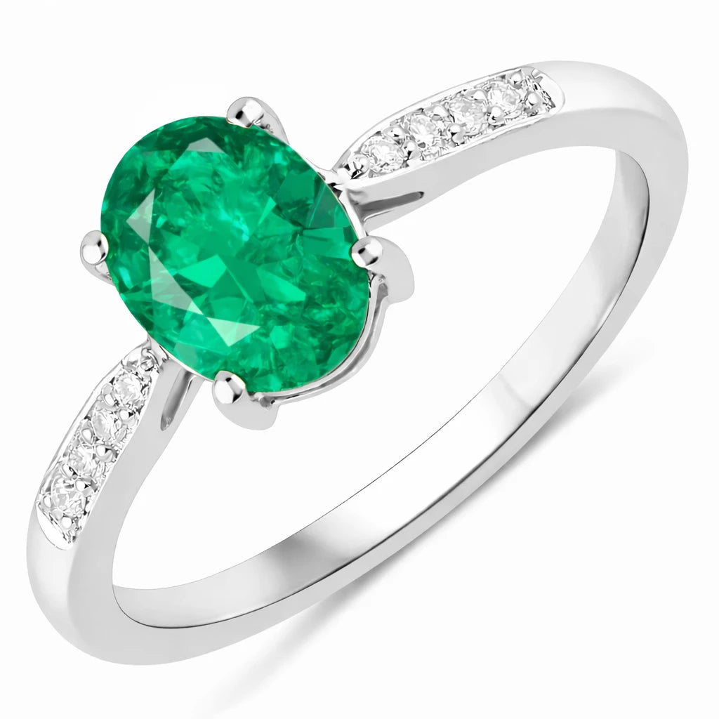 Timeless Modern Oval Cut Diamond Accent Ring
