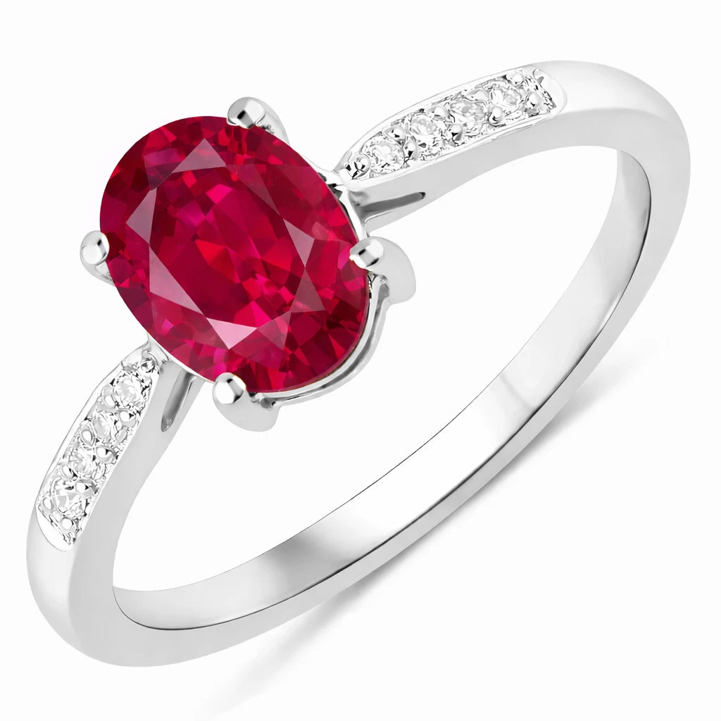 Timeless Modern Oval Cut Diamond Accent Ring