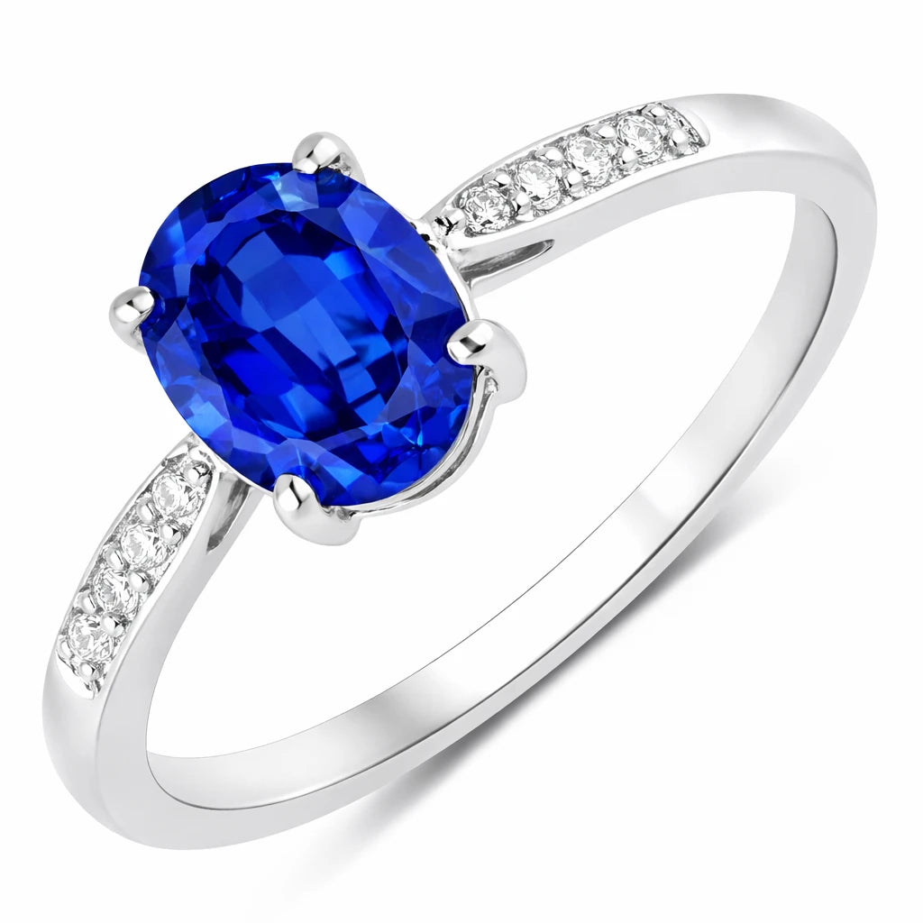 Timeless Modern Oval Cut Diamond Accent Ring