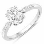 Timeless Modern Oval Cut Diamond Accent Ring