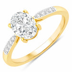 Timeless Modern Oval Cut Diamond Accent Ring