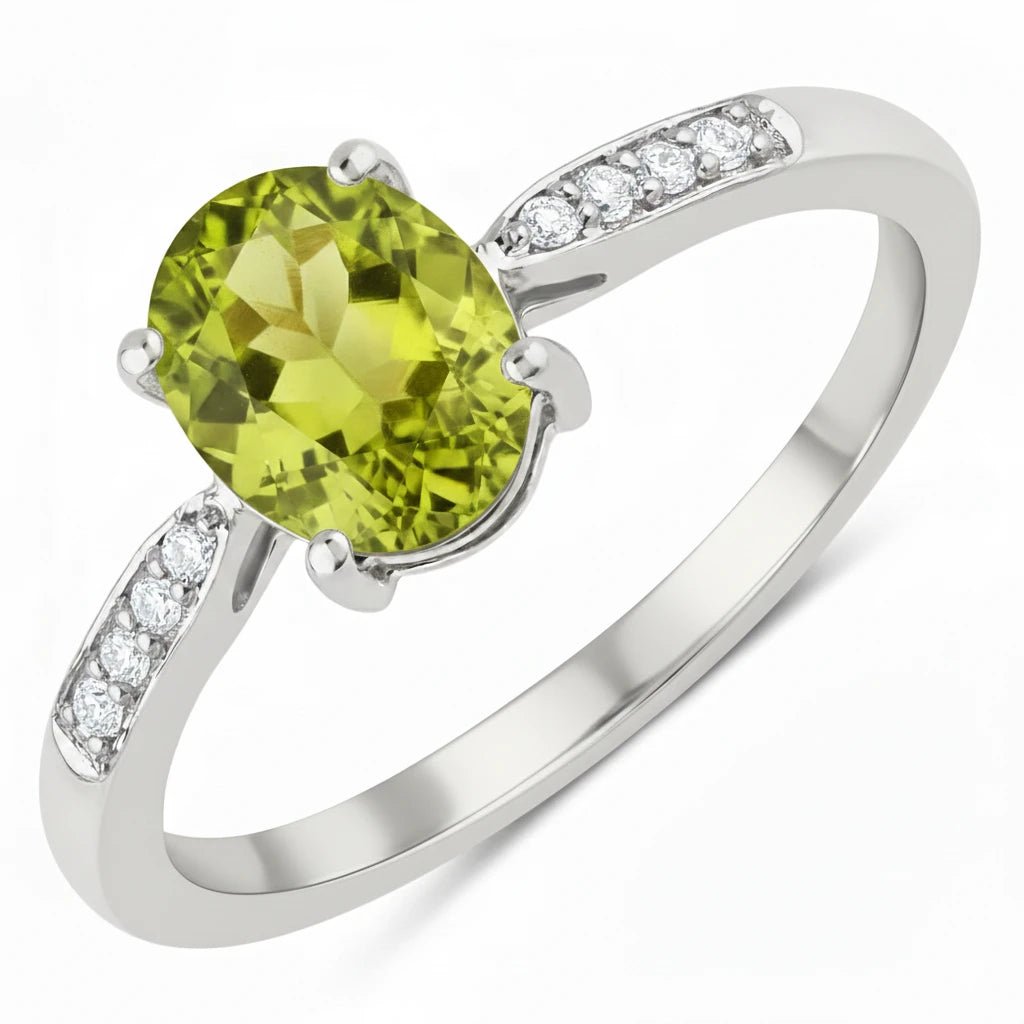 Timeless Modern Oval Cut Diamond Accent Ring