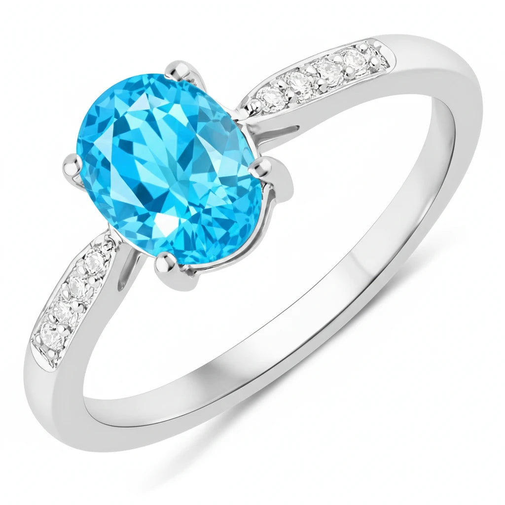 Timeless Modern Oval Cut Diamond Accent Ring