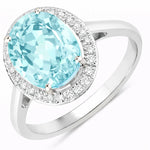 Clean Framed Oval Cut Diamond Accent Ring