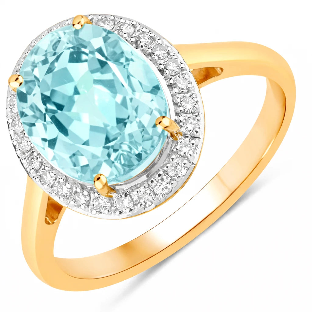 Clean Framed Oval Cut Diamond Accent Ring