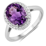 Clean Framed Oval Cut Diamond Accent Ring