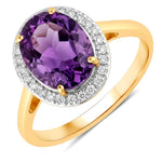 Clean Framed Oval Cut Diamond Accent Ring