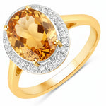 Clean Framed Oval Cut Diamond Accent Ring