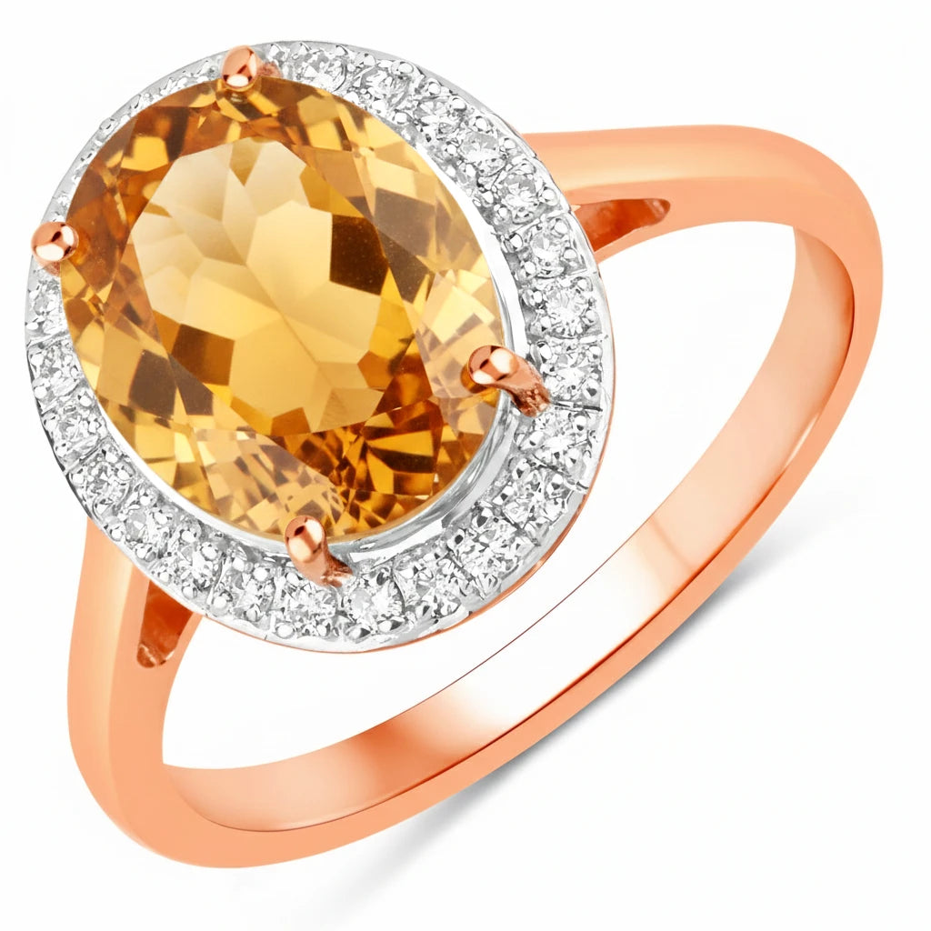 Clean Framed Oval Cut Diamond Accent Ring
