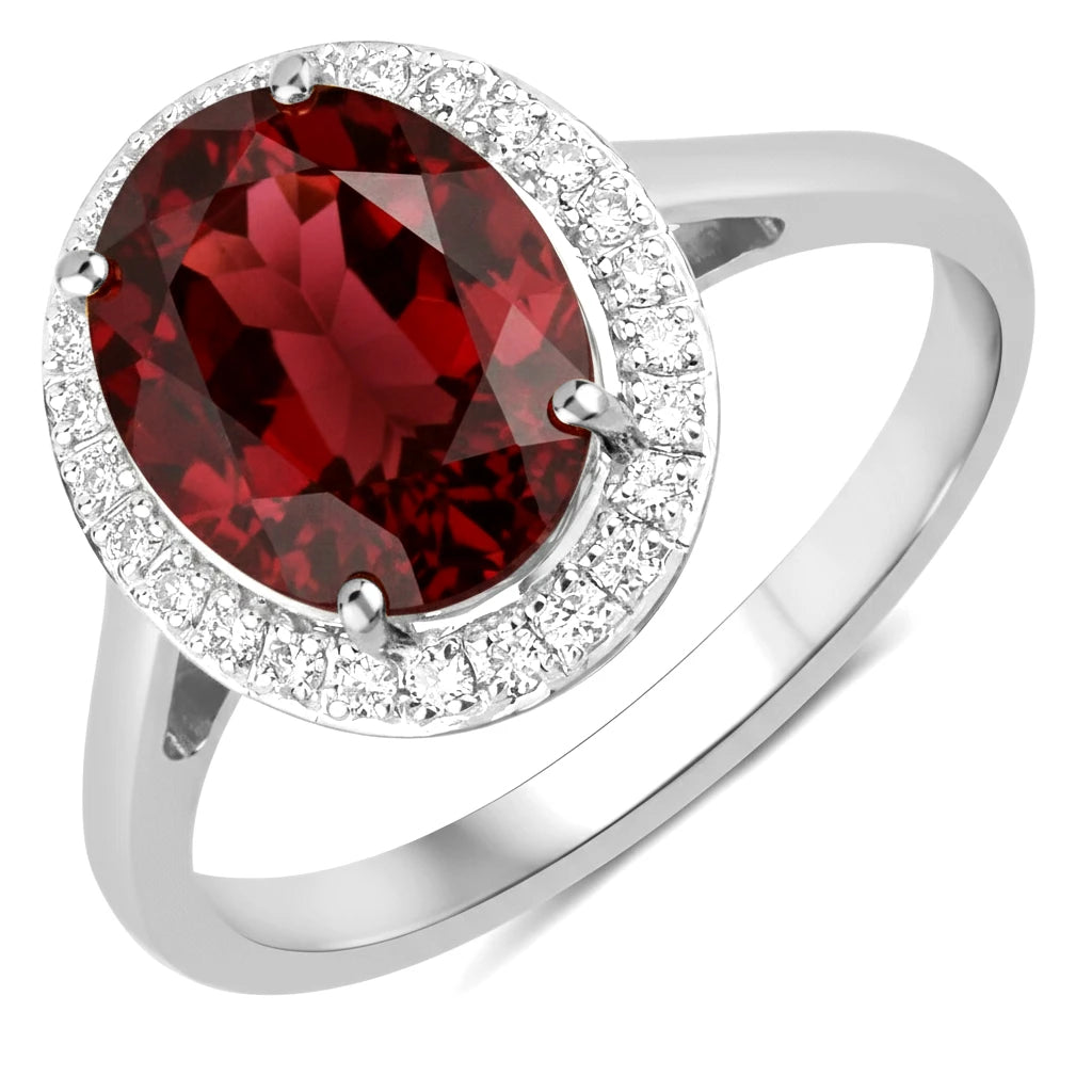 Clean Framed Oval Cut Diamond Accent Ring