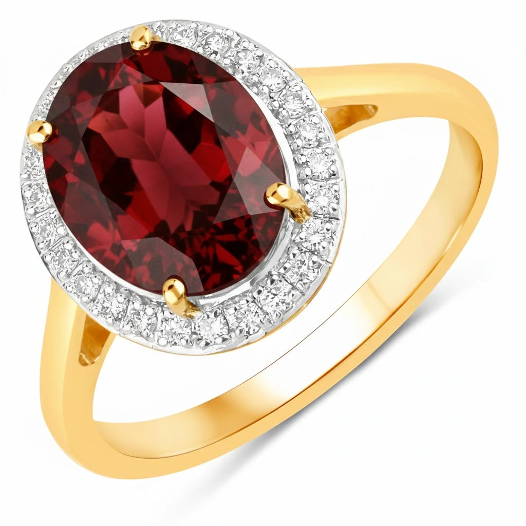 Clean Framed Oval Cut Diamond Accent Ring