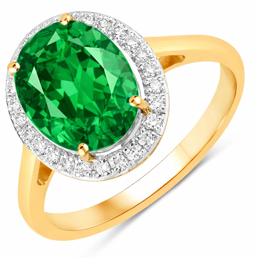 Clean Framed Oval Cut Diamond Accent Ring