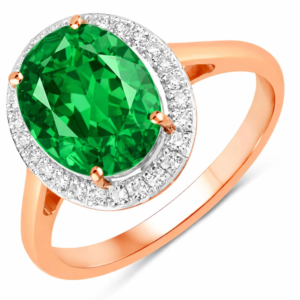Clean Framed Oval Cut Diamond Accent Ring
