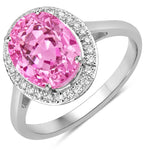 Clean Framed Oval Cut Diamond Accent Ring