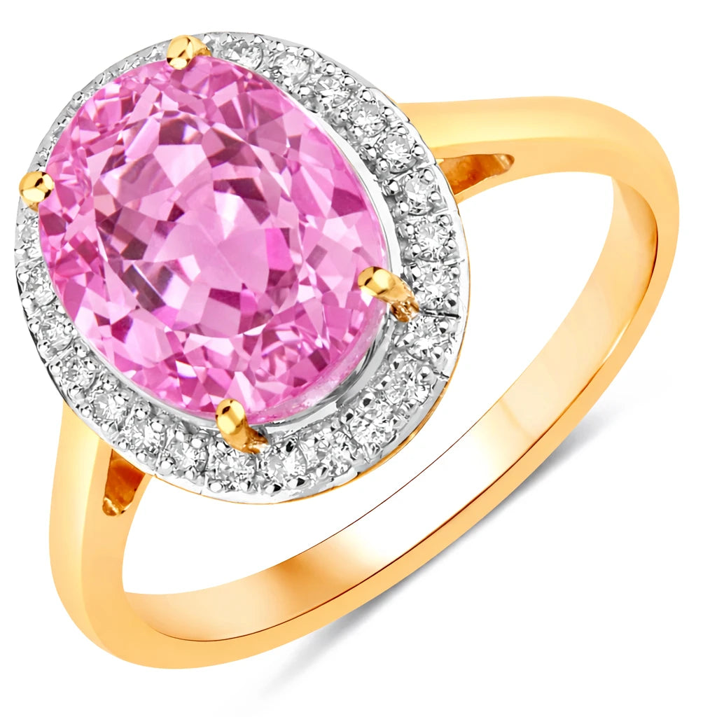 Clean Framed Oval Cut Diamond Accent Ring