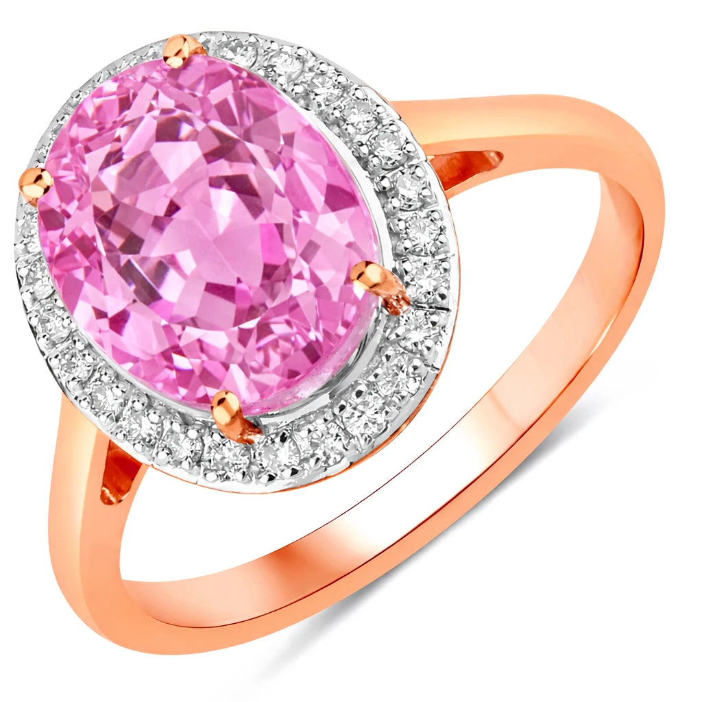Clean Framed Oval Cut Diamond Accent Ring