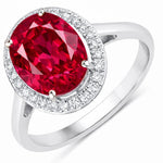 Clean Framed Oval Cut Diamond Accent Ring
