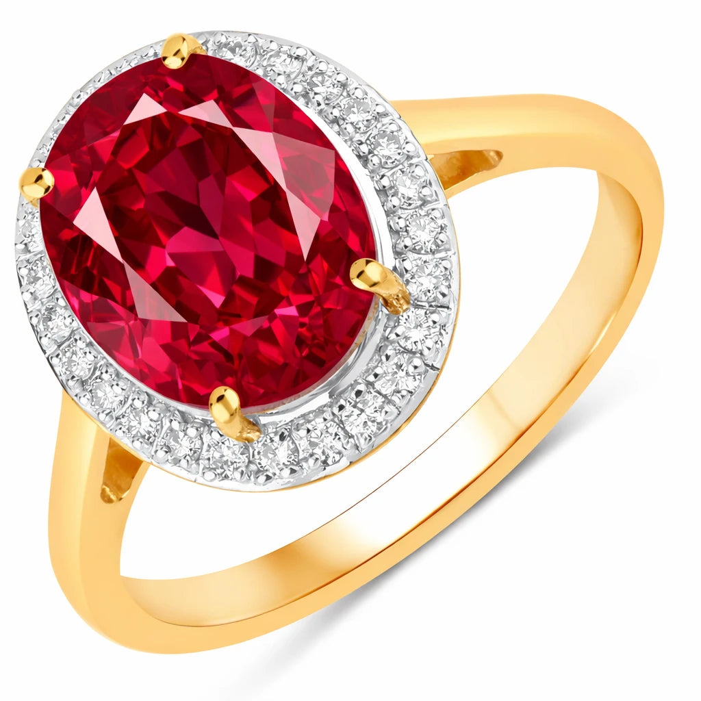 Clean Framed Oval Cut Diamond Accent Ring
