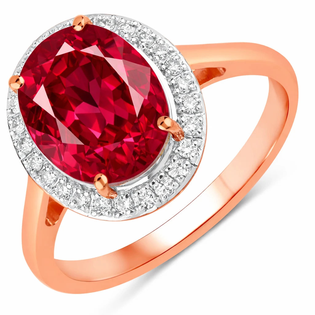 Clean Framed Oval Cut Diamond Accent Ring