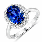 Clean Framed Oval Cut Diamond Accent Ring