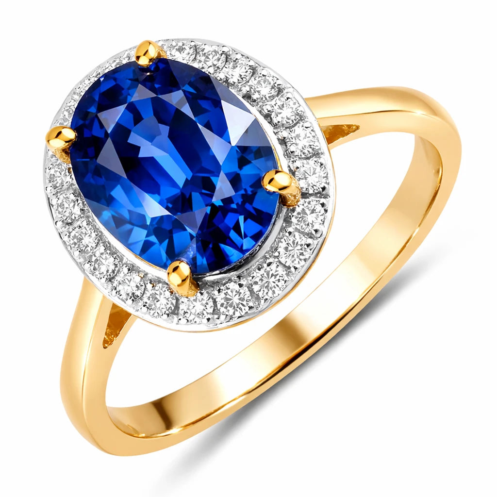 Clean Framed Oval Cut Diamond Accent Ring