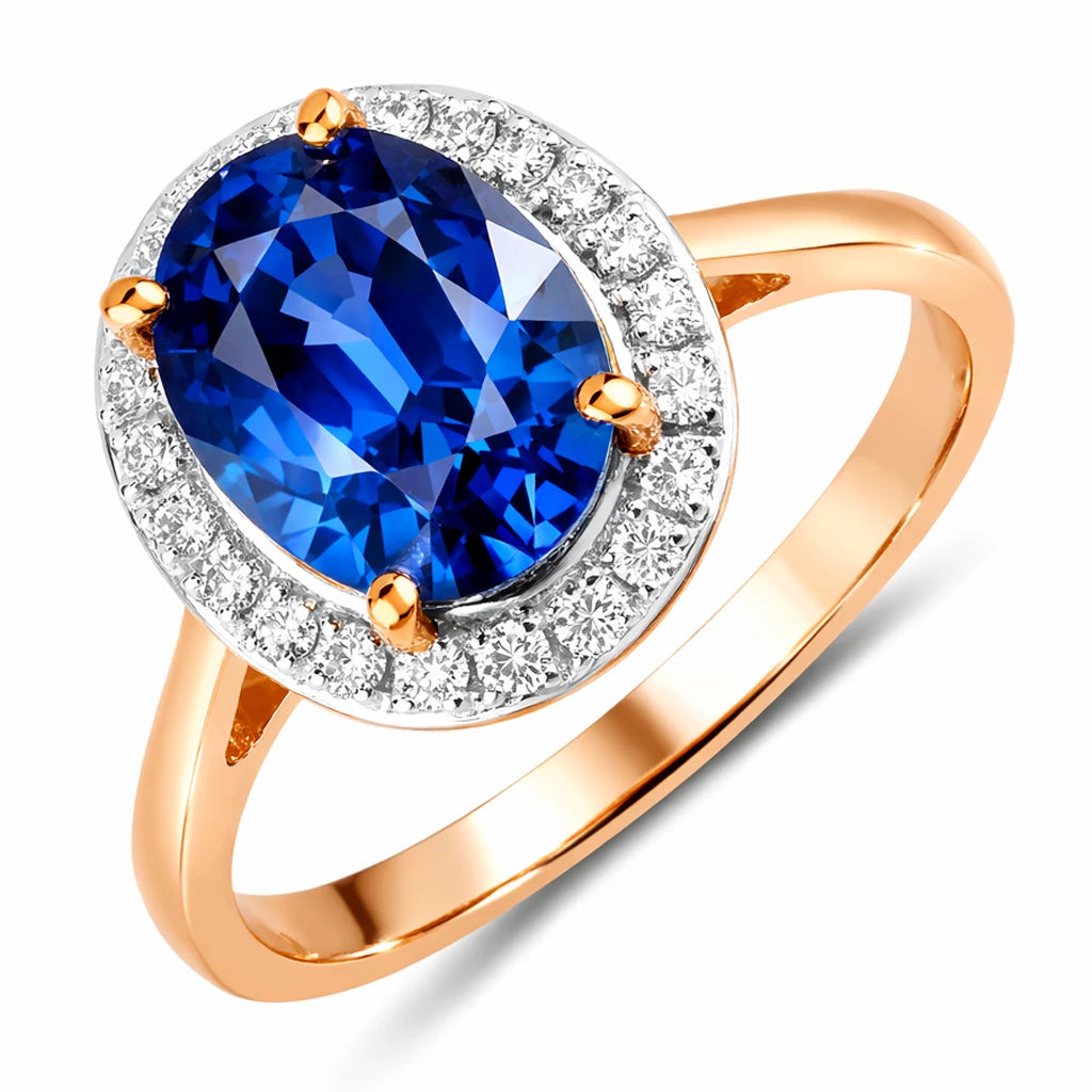 Clean Framed Oval Cut Diamond Accent Ring