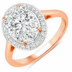 Clean Framed Oval Cut Diamond Accent Ring