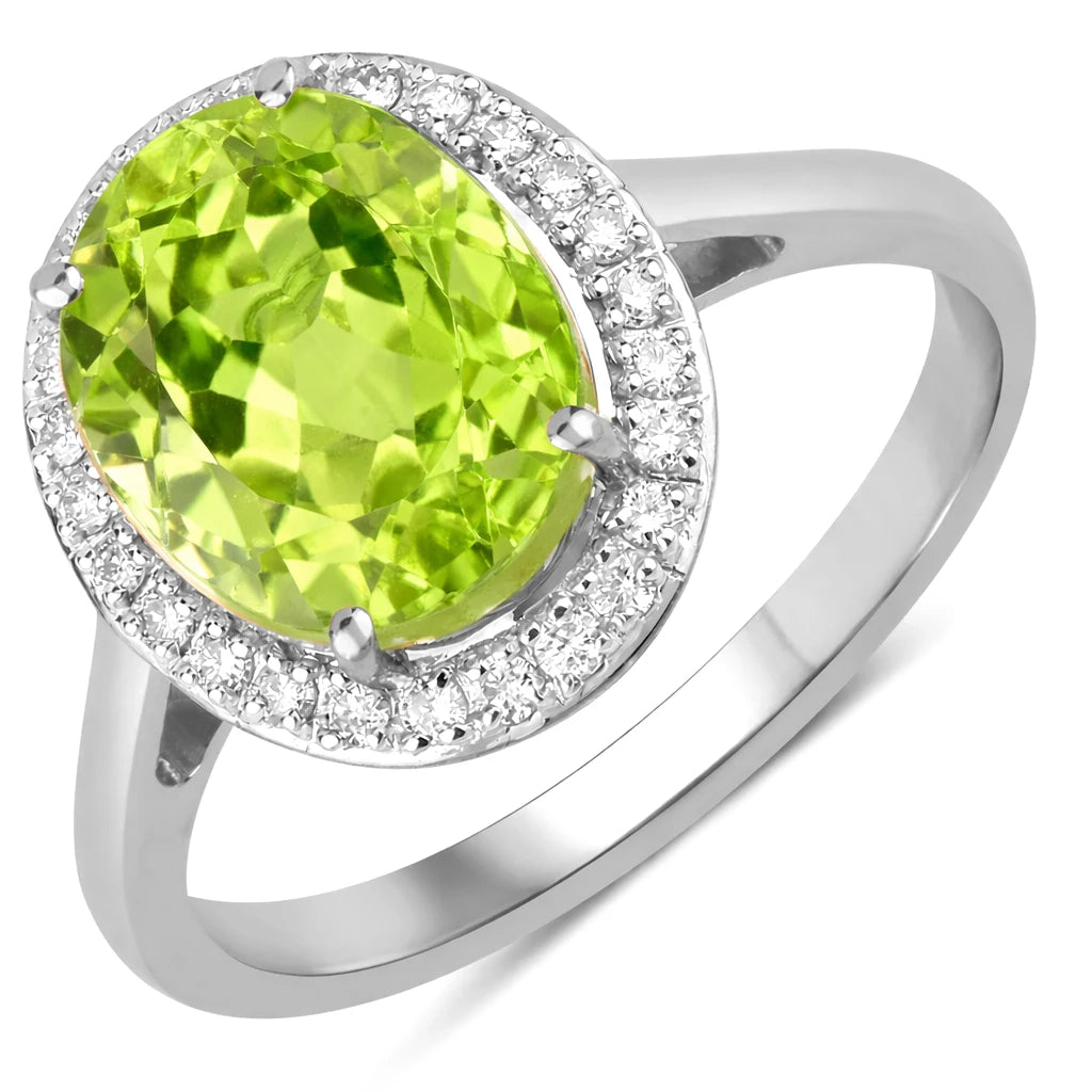Clean Framed Oval Cut Diamond Accent Ring