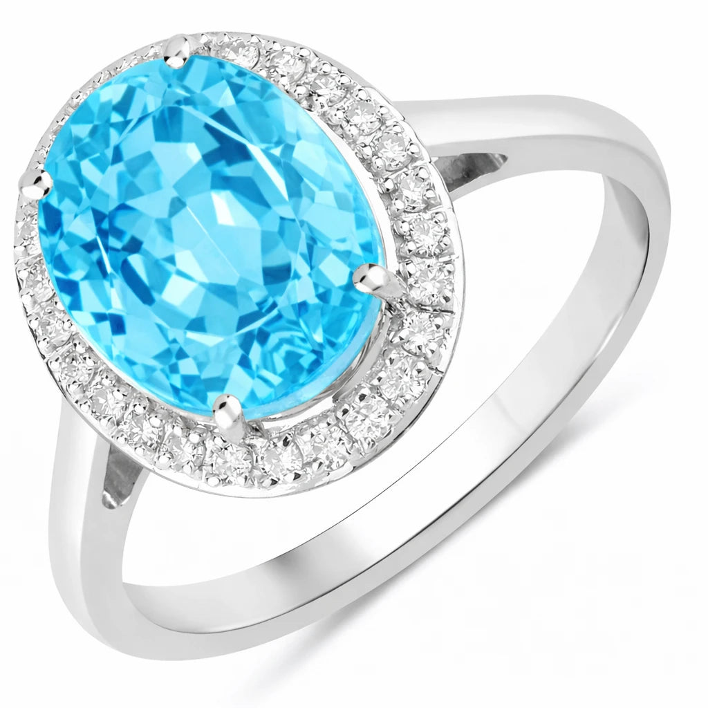 Clean Framed Oval Cut Diamond Accent Ring