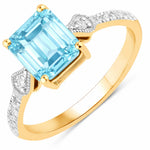 Vintage style Octagon Cut Diamond Accent Ring