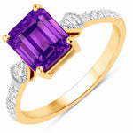 Vintage style Octagon Cut Diamond Accent Ring