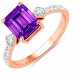 Vintage style Octagon Cut Diamond Accent Ring