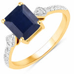 Vintage style Octagon Cut Diamond Accent Ring